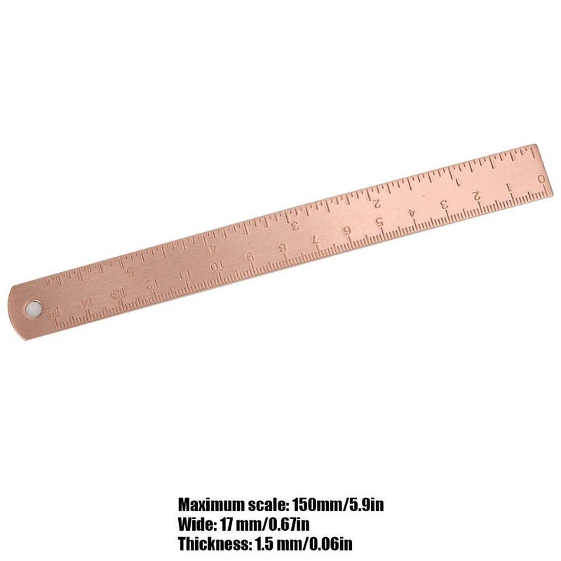 Hztyyier Vintage Brass Ruler, Copper Straight Edge with Dual Scale Centimeter and Inch Measurements, Metal Bookmark for Line Drawing - Image 4